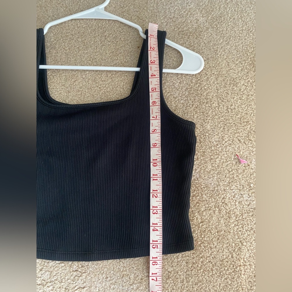 Wild Fable Black Ribbed Crop basic Tank Top - Picture 6 of 10